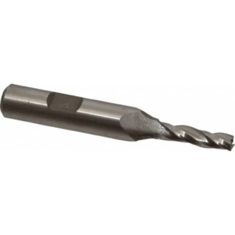 Made in USA 0.5 per Side 3/16 Small End Diam 3/4 LOC 3-Flute High Speed Steel Tapered Square End Mill Uncoated, 3/8 S...
